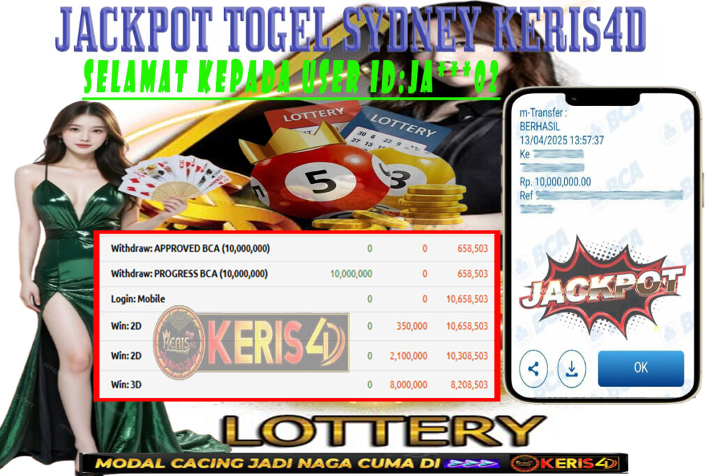 JACKPOT TOGEL SYDNEY 13 APRIL 2025